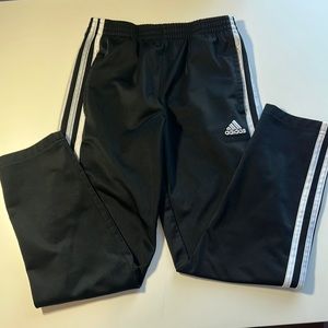 Adidas Black White Side Stripe Sweatpants Boy's Size 7